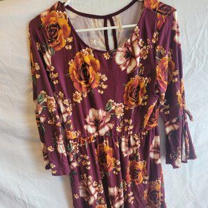 Gilli Burgundy Floral Dress